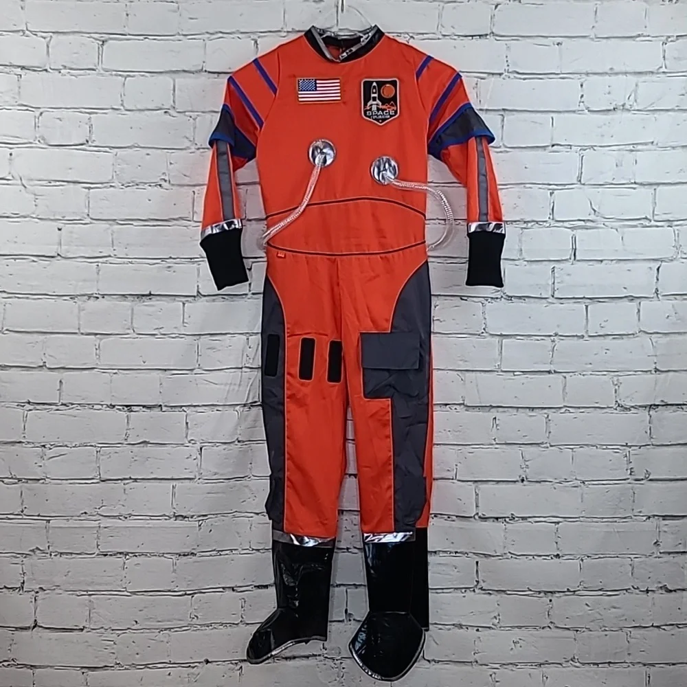 Teetot Astronaut Kids'/Childs' Halloween Jumpsuit/Costume Helmet Org/Blk Multi